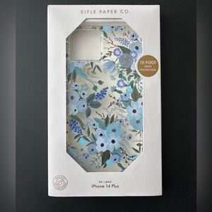 Rifle Paper Co. iPhone 14 Plus Case with Blue Floral Design